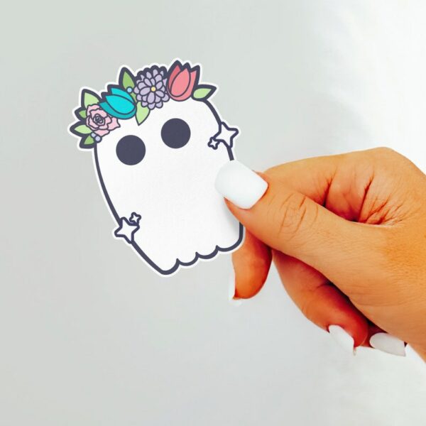 A graphic of Bootiful Ghost Sticker available on HeckinMagical.com