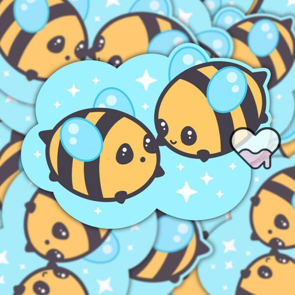 A graphic of Bumbly Bee Bee Bros Sticker available on HeckinMagical.com