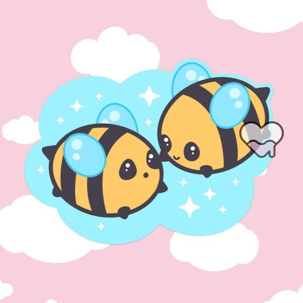 A graphic of Bumbly Bee Bee Bros Sticker available on HeckinMagical.com