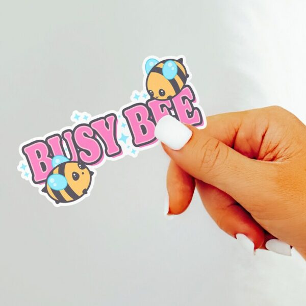 A graphic of Bumbly Bee Busy Bee Sticker available on HeckinMagical.com