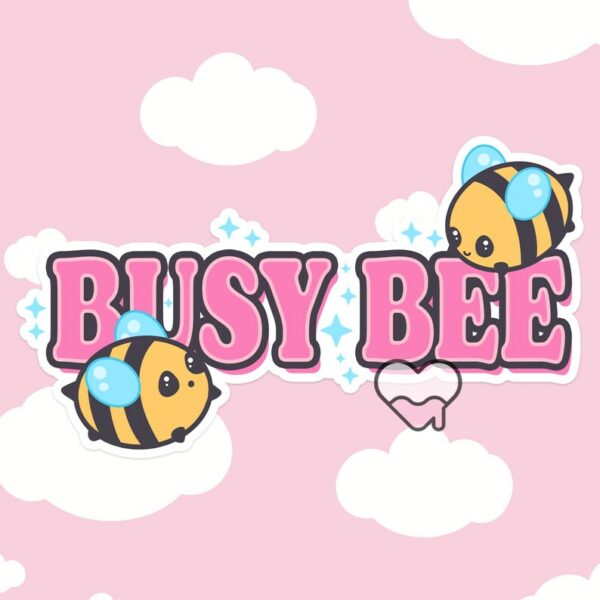 A graphic of Bumbly Bee Busy Bee Sticker available on HeckinMagical.com