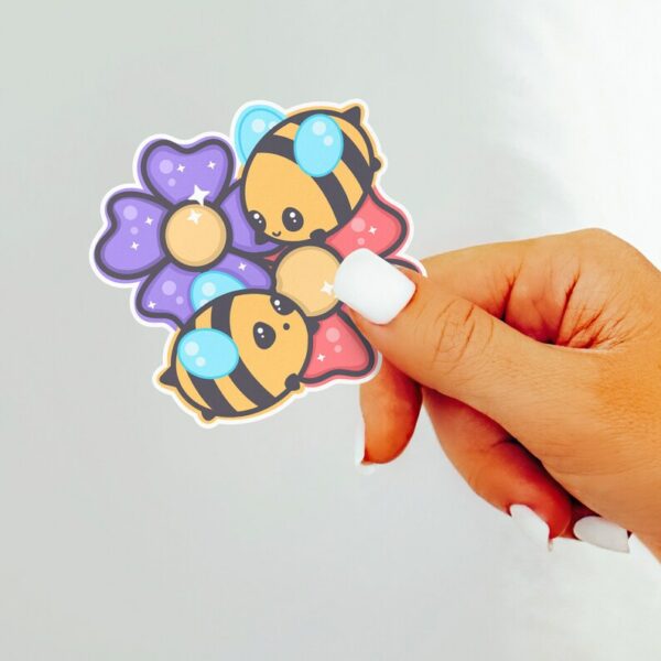 A graphic of Bumbly Bees Flower Friends Sticker available on HeckinMagical.com