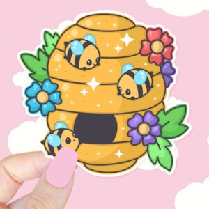 A graphic of Bumbly Bees Honey Home Sticker available on HeckinMagical.com