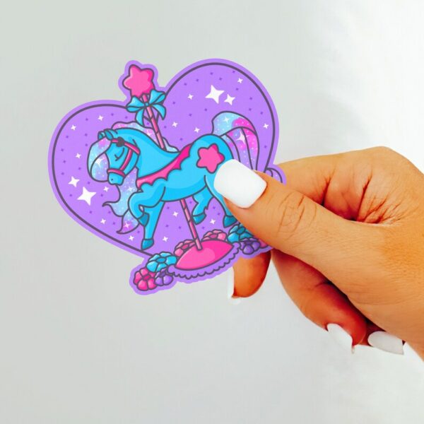 A graphic of Carousel Horse Twinkle Star Sticker available on HeckinMagical.com