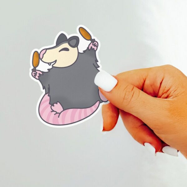 A graphic of Corn Dog Possum Sticker available on HeckinMagical.com