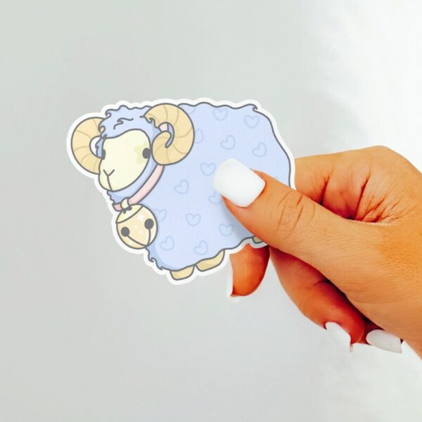 A graphic of Fluffy Cute Ram Sticker available on HeckinMagical.com