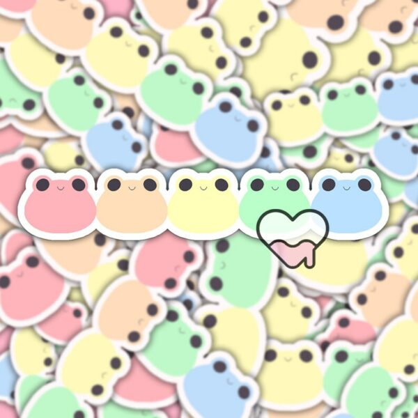 A graphic of Long Froggies Pastel Sticker available on HeckinMagical.com