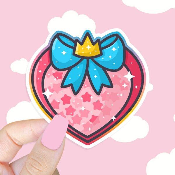 A graphic of Magical Girl Heart Shield Sticker available on HeckinMagical.com