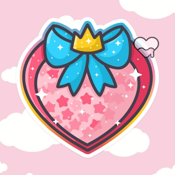 A graphic of Magical Girl Heart Shield Sticker available on HeckinMagical.com