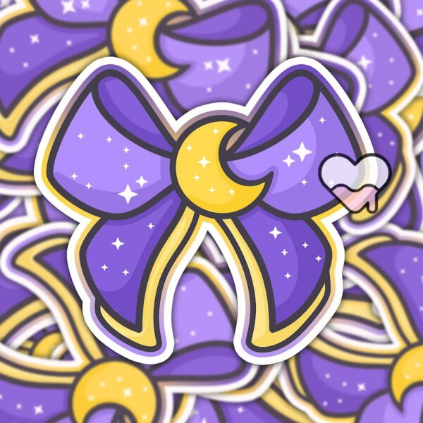 A graphic of Magical Girl Moon Bow Sticker available on HeckinMagical.com