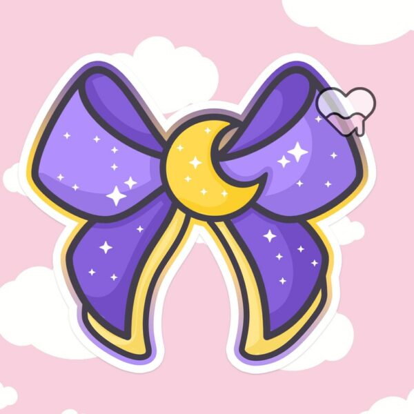 A graphic of Magical Girl Moon Bow Sticker available on HeckinMagical.com