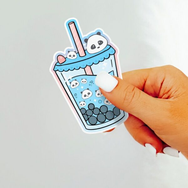 A graphic of Panda Boba Sticker available on HeckinMagical.com