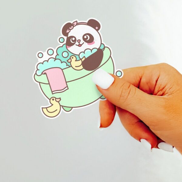 A graphic of Petal The Panda Pamper Yourself Sticker available on HeckinMagical.com