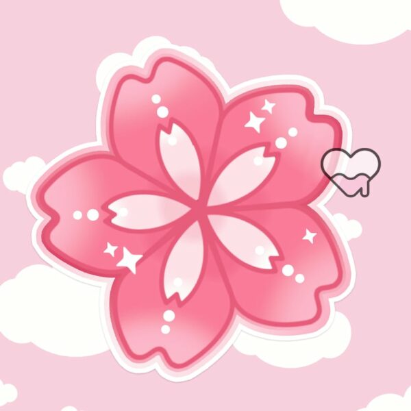 A graphic of Sakura Flower Sticker available on HeckinMagical.com